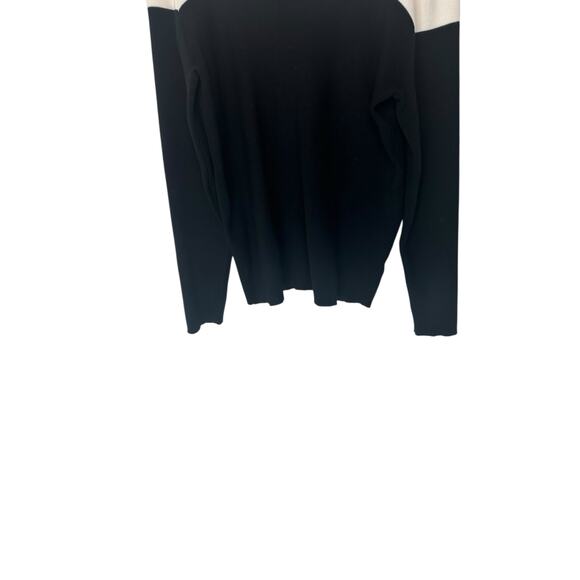 Eloquii Sweater Plus Black White Mock Neck Cable Knit Long Sleeve Size 22/24 - Picture 5 of 12